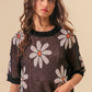 BiBi Floral Pattern Slit Sweater