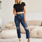 RFM Crop Dylan Full Size Tummy Control Distressed High Waist Raw Hem Jeans