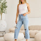 RFM Full Size Tummy Control High Waist Raw Hem Distressed Jeans