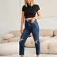 RFM Crop Dylan Full Size Tummy Control Distressed High Waist Raw Hem Jeans