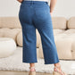 RFM Crop Chloe Full Size Tummy Control High Waist Raw Hem Jeans